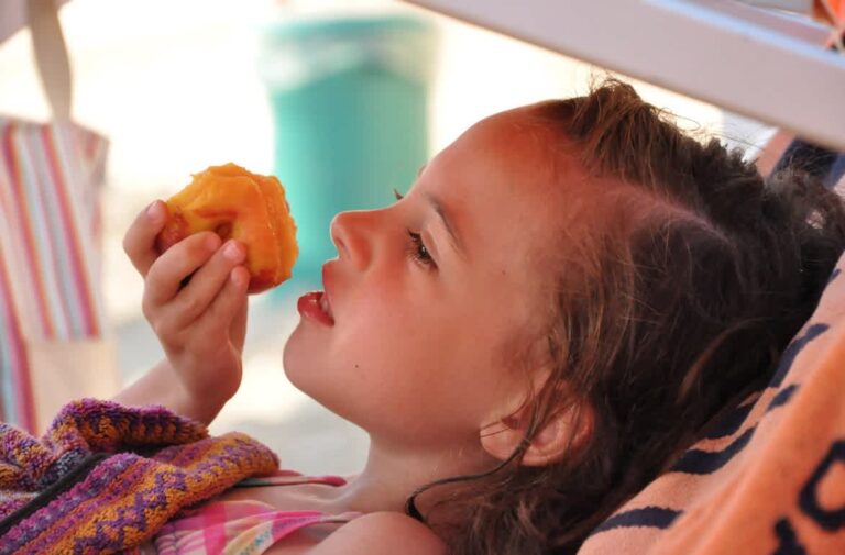 Child eating a donut